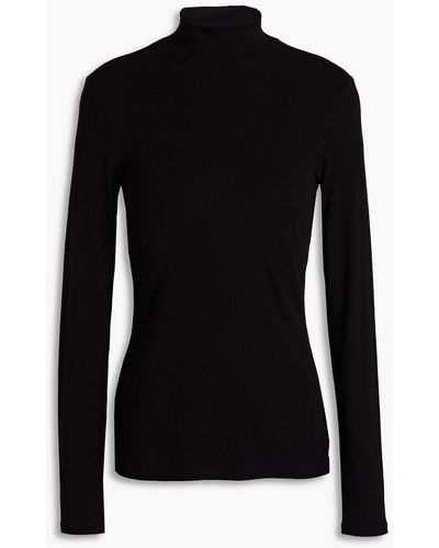 Theory Ribbed-jersey Turtleneck Top - Black