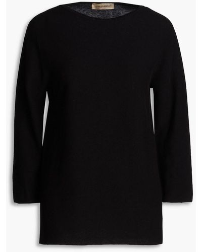 Gentry Portofino Cotton And Cashmere-blend Sweater - Black