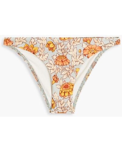 Zimmermann Floral-print Low-rise Bikini Briefs - White