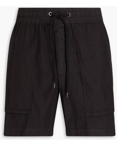 James Perse Lyocell And Linen-blend Twill Shorts - Black