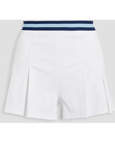 The Upside Ace Jaynee Striped Pleated Ribbed Stretch-jersey Tennis Shorts - White