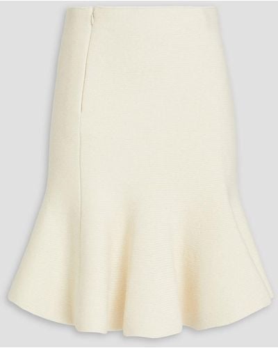 Jil Sander Fluted Wool And Cashmere-blend Mini Skirt - Natural