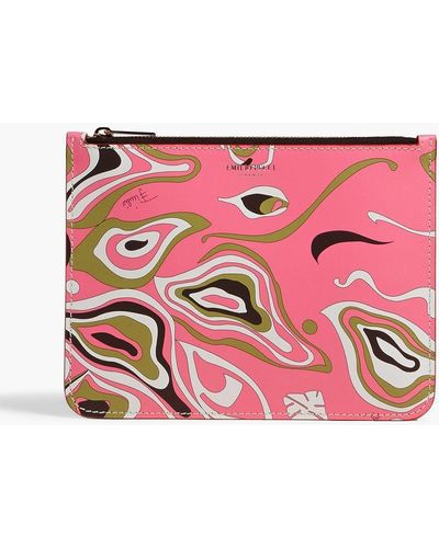 Emilio Pucci Printed Leather Pouch - Pink