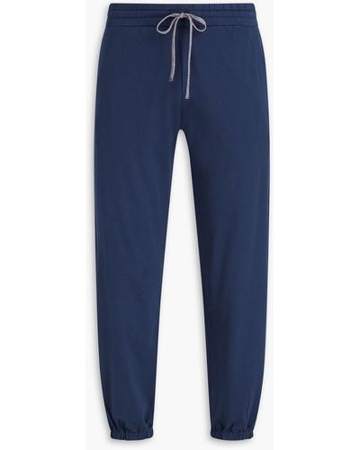 Canali Cotton-jersey Track Pants - Blue