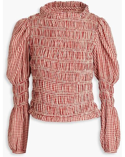 Shrimps Antoon Shir Gingham Woven Top - Red