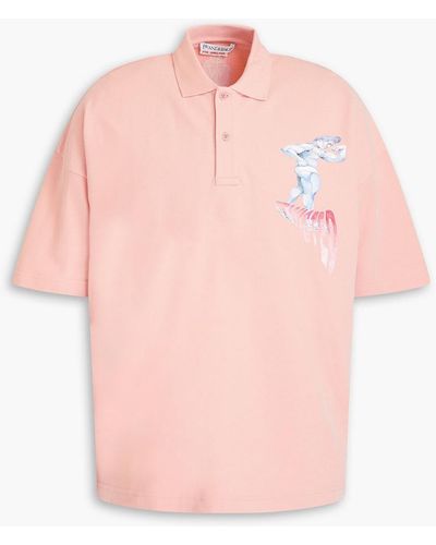 JW Anderson Printed Cotton-pique Polo Shirt - Pink