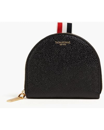 Thom Browne Pebbled-leather Coin Purse - Black