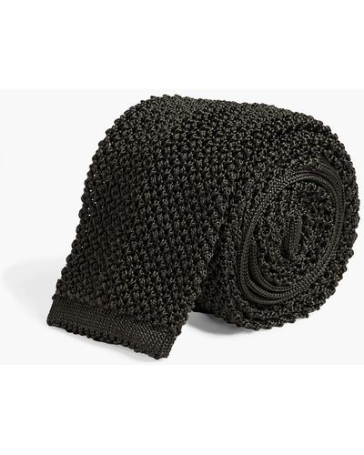 Officine Generale Open-knit Silk Tie - Black
