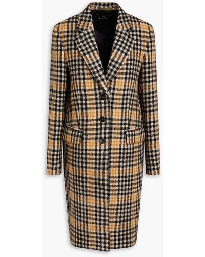 Paul Smith Checked Wool-blend Coat - Yellow