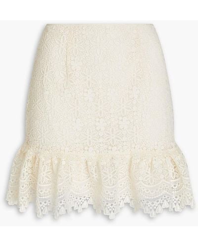 Charo Ruiz Crocheted Lace Mini Skirt - White