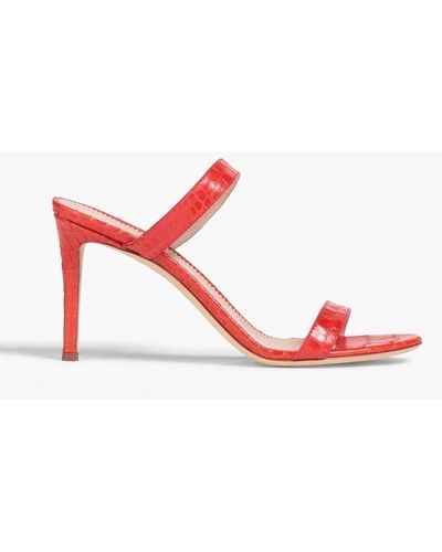 Giuseppe Zanotti Basic 85 Croc-effect Leather Sandals - Red