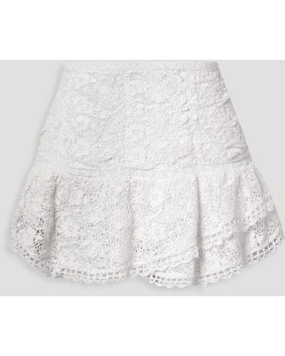 LoveShackFancy Moe Crocheted Cotton Mini Skirt - White