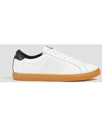 Ba&sh Perforated Leather And Suede Trainers - White