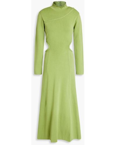 Aje. Amelie Cutout Knitted Midi Dress - Green