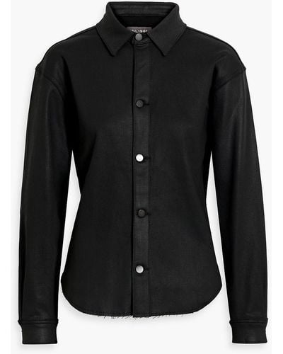 DL1961 Zita Coated Denim Shirt - Black
