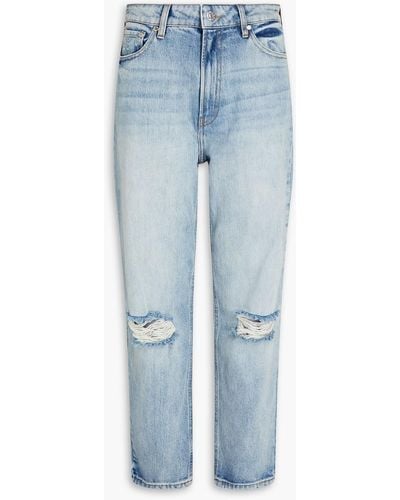 Tomorrow Denim Terri hoch sitzende jeans mit geradem bein in distressed-optik - Blau