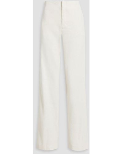 FRAME Linen-blend Wide-leg Pants - White