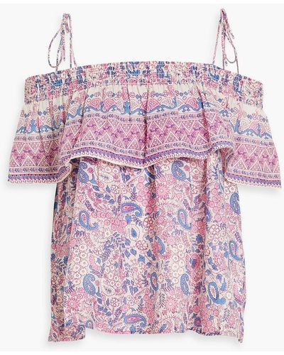 Antik Batik Helene Layered Printed Cotton Top - Pink