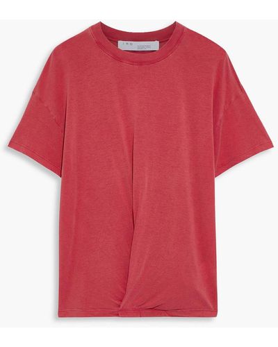 IRO Colby Twist-front Slub Jersey T-shirt - Red