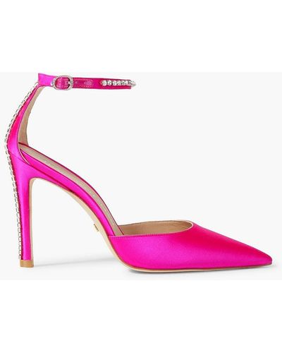 Stuart Weitzman Glam Crystal-embellished Satin Court Shoes - Pink
