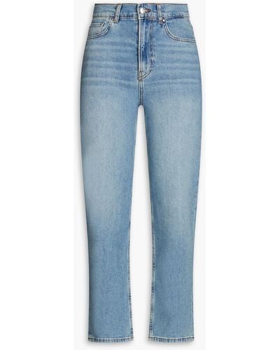 Claudie Pierlot Paquitobis Cropped High-rise Straight-leg Jeans - Blue