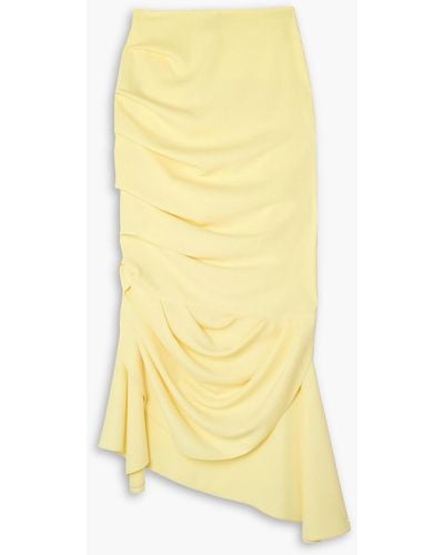 A.W.A.K.E. MODE Draped Ruched Jersey Maxi Skirt - Yellow