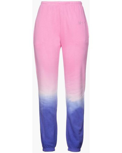 WSLY Track pants aus fleece aus einer biobaumwollmischung mit stickereien und farbverlauf - Pink