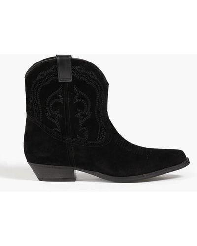 Ba&sh Colt Suede Ankle Boots - Black