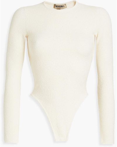 Yeezy Cutout Brushed Bouclé-knit Bodysuit - White