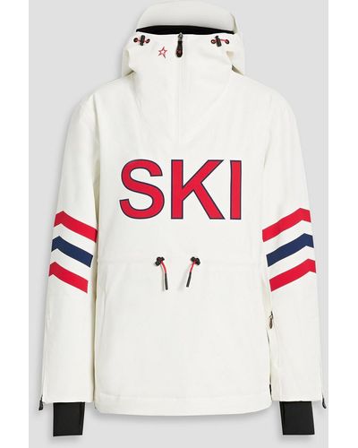 Perfect Moment Printed Hooded Half-zip Ski Jacket - White