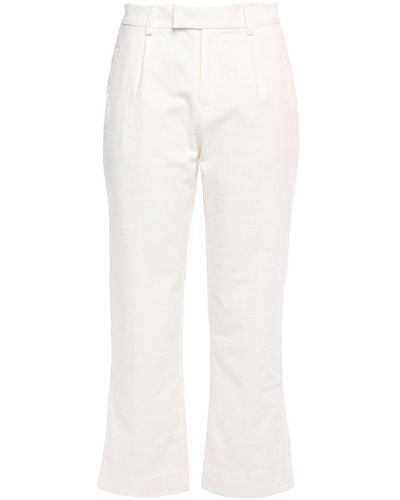 Equipment Cotton-blend Bouclé-tweed Kick-flare Pants - White