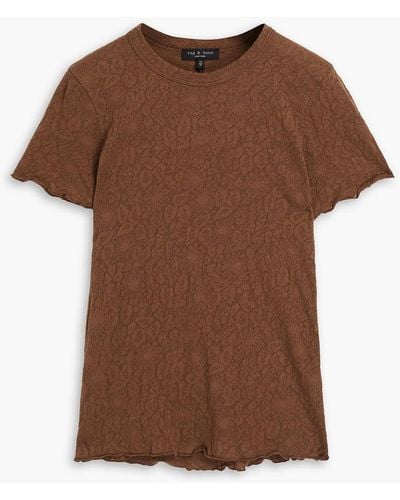 Rag & Bone Gemma Cotton-blend Jacquard T-shirt - Brown