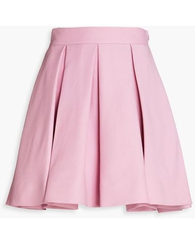 Valentino Garavani Pleated Wool And Silk-blend Mini Skirt - Pink