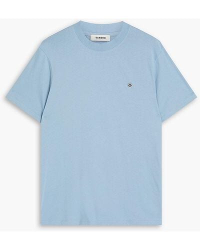 Sandro T-shirt aus baumwoll-jersey - Blau