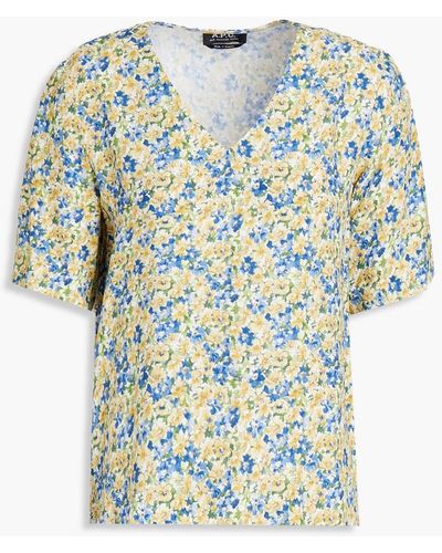 A.P.C. Bluse aus crêpe mit floralem print - Gelb