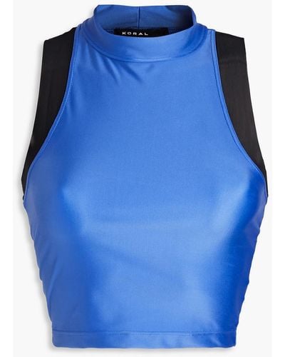 Koral Arid Energy Mesh-paneled Stretch Top - Blue