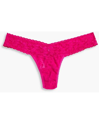 Hanky Panky Signature Stretch-lace Low-rise Thong - Pink