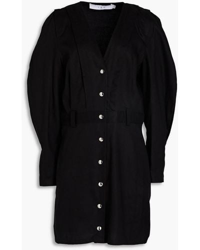 IRO Sefer Linen And Cotton-blend Twill Mini Dress - Black
