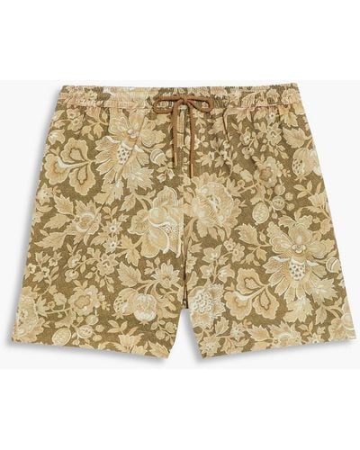 Zimmermann Short-length Floral-print Swim Shorts - Natural
