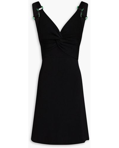 Sandro Louisona Ring-embellished Cutout Stretch-knit Mini Dress - Black