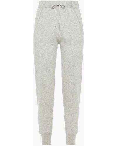 N.Peal Cashmere Mélange Cashmere Track Trousers - Grey