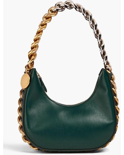 Stella McCartney Frayme Small Faux Leather Shoulder Bag - Green