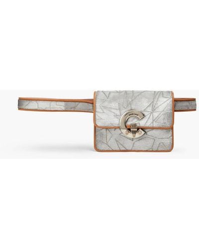 Roberto Cavalli Leather-paneled Calf Hair Belt Bag - Grey