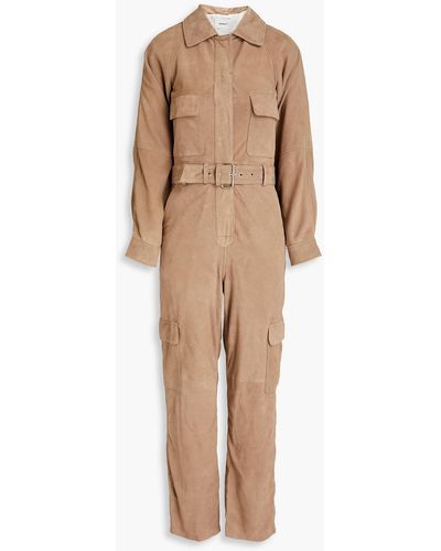 DEADWOOD Juno jumpsuit aus veloursleder - Natur