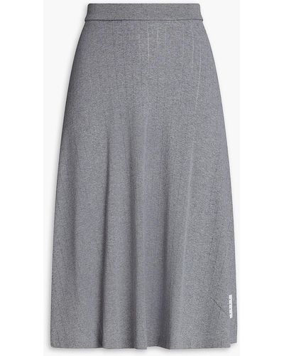 Thom Browne Pointelle-knit Cotton-blend Skirt - Grey