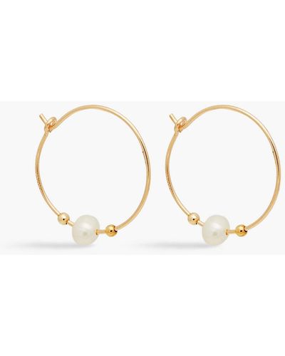 Zimmermann Gold-tone Faux Pearl Hoop Earrings - Metallic