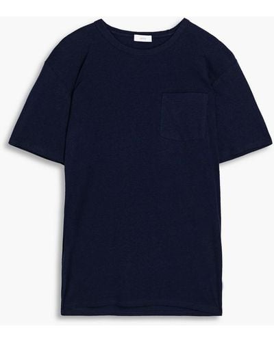 Onia Linen-blend Jersey T-shirt - Blue