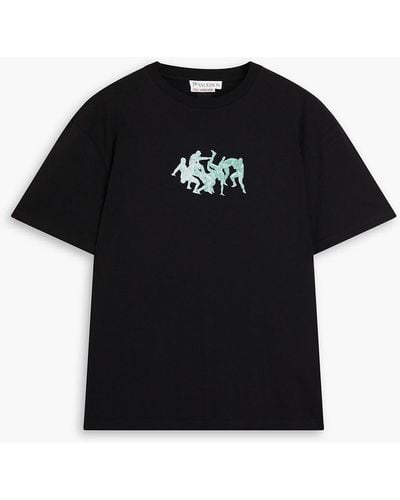 JW Anderson Printed Cotton-jersey T-shirt - Black