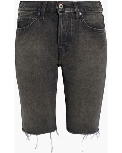 Yeezy Frayed Faded Denim Shorts - Black