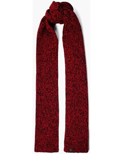 Maison Kitsuné Mélange Ribbed Wool Scarf - Red